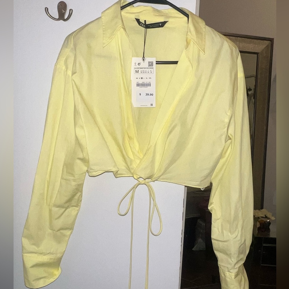 Yellow Wrap Blouse